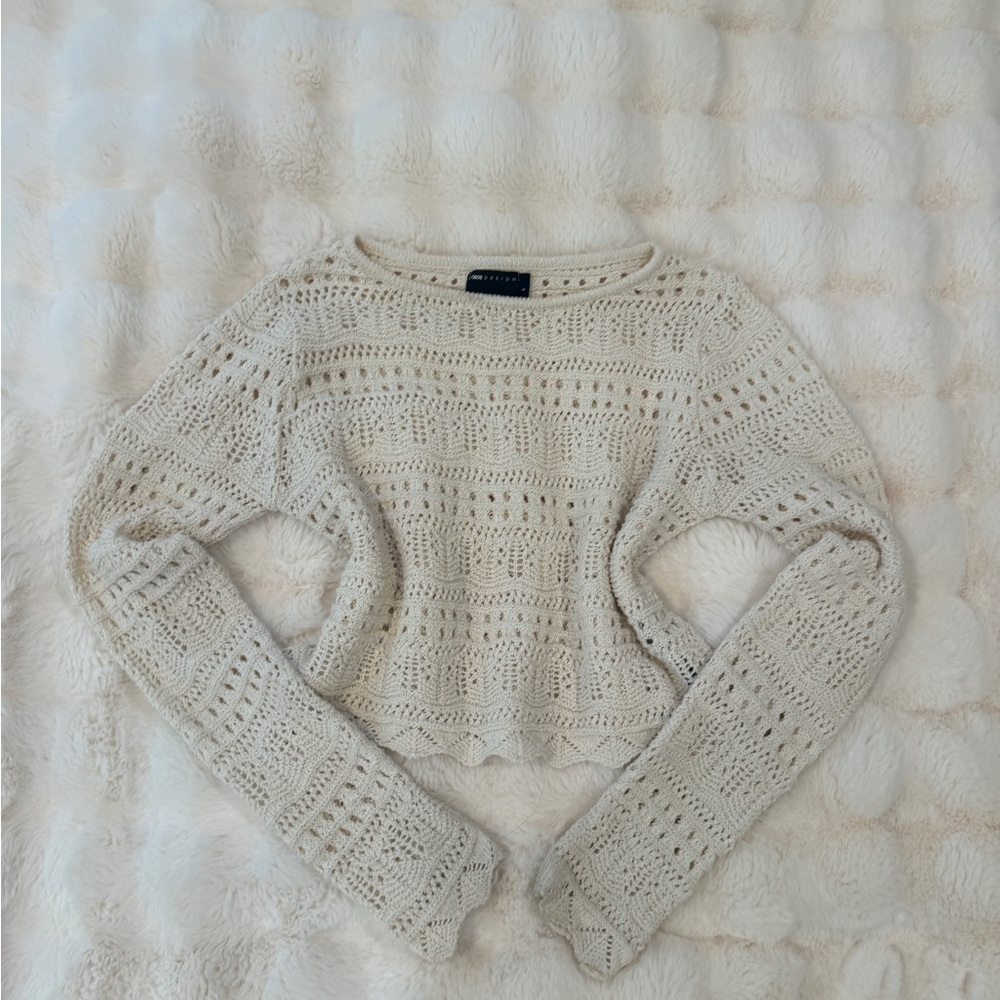 Cream Knit Sweater Size Small